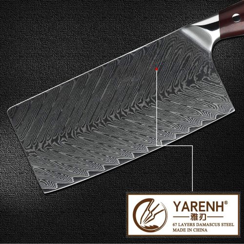  [아마존베스트]YARENH Damascus Kitchen Knife Set of 5 Chefs Knives Professional Japanese Damascus Steel & Dalbergia Wooden Handle Professional Damask Chefs Knife KTF Series