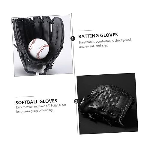  YARNOW 3 Pcs Baseball Glove Toddler Gloves Softball Infielders Gloves Hand Throw Gloves Sports Infielders Glove Gloves for Kids Outfield Glove Left Hit The Ball Child Pu Training Gloves