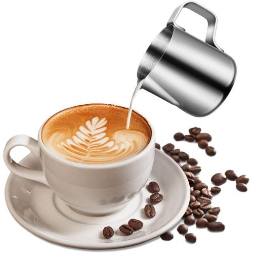  YARNOW Milk Frothing Pitcher 100ml, Stainless Steel Espresso Milk Steaming Pitcher Coffee Milk Frother Jug Cup for Espresso Machine, Milk Frother, Latte Art 1PCS