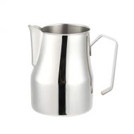 YARNOW Milk Frothing Pitcher 15oz, Stainless Steel Espresso Milk Steaming Pitcher Silver Coffee Milk Creamer Frother Jug Cup for Espresso Machine, Latte Art (450ML)