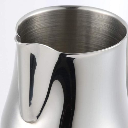  YARNOW Milk Frothing Pitcher 15oz, Stainless Steel Espresso Milk Steaming Pitcher Silver Coffee Milk Creamer Frother Jug Cup for Espresso Machine, Latte Art (450ML)