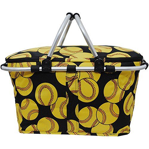  NGIL Softball Print Insulated Picnic Basket