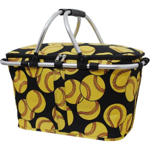  NGIL Softball Print Insulated Picnic Basket