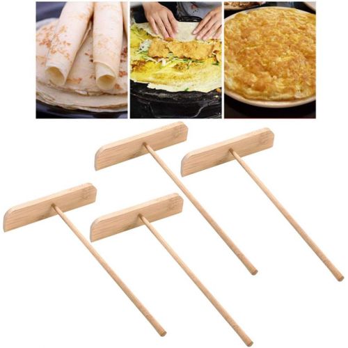  [아마존베스트]YARNOW 4PCS Wooden Crepe Spreader, T Shape Crepe Pancake Spreader Stick Bamboo Non-Stick Crepe Maker Pancake Batter Spreader Natural Home Kitchen Crepe Tool (23X13X3.5CM)
