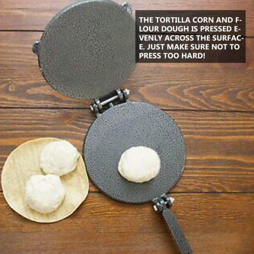  [아마존베스트]YARNOW 20 cm Tortilla Maker Tortilla Press Non-Stick Dough Press Mexican Taco Quesadilla Maker Stainless Steel Flour Tortilla Maker Kitchen Supplies