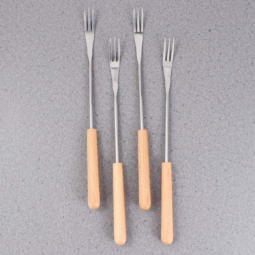  [아마존베스트]YARNOW Pack of 6 cheese fondue forks barbecue skewer forks with heat-resistant wooden handle for chocolate cheese fondue marshmallow roasting