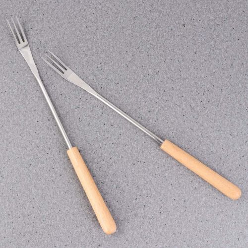  [아마존베스트]YARNOW Pack of 6 cheese fondue forks barbecue skewer forks with heat-resistant wooden handle for chocolate cheese fondue marshmallow roasting