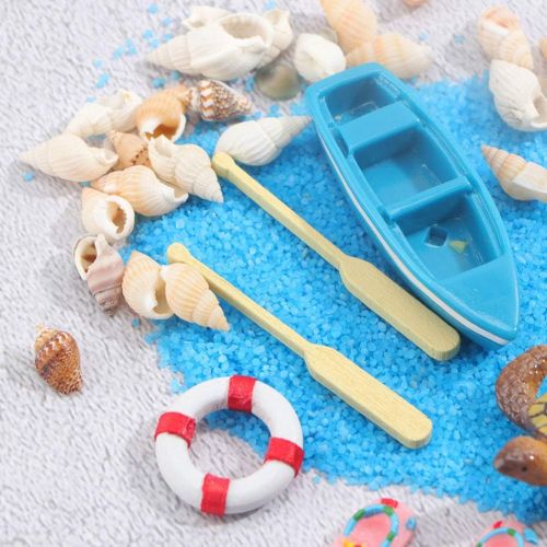  YARNOW 12 Pcs Miniature Fairy Garden Accessories Beach Style Mini Shell Boat Lifebuoy Figurines Ornaments Dollhouse Decoration Kits Set for Micro Landscape Children Toy Gift