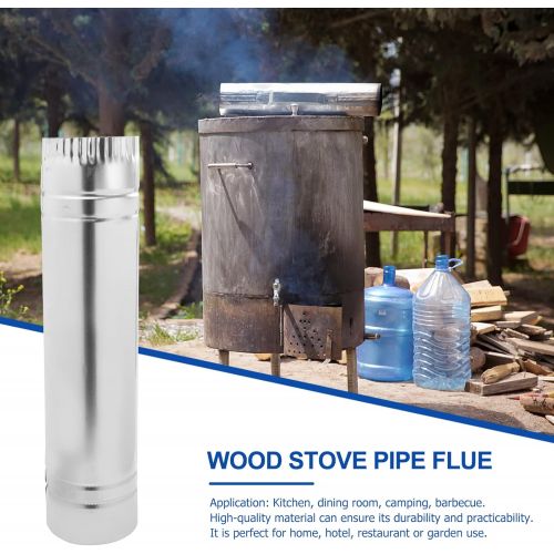  YARNOW Stainless Steel Flue Pipe Metal Stove Pipe Flue Chimney Extension for Outdoor Camping Wood Stove Kitchen Accessories Diameter 4. 72inch