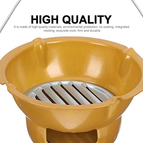  YARNOW 1 Set Outdoor Barbecue Stove Wood Burning Camp Stoves Picnic BBQ Cooker Iron Backpacking Stove for Outdoor Picnic Travel Golden