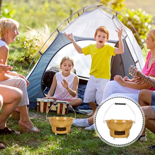  YARNOW 1 Set Outdoor Barbecue Stove Wood Burning Camp Stoves Picnic BBQ Cooker Iron Backpacking Stove for Outdoor Picnic Travel Golden