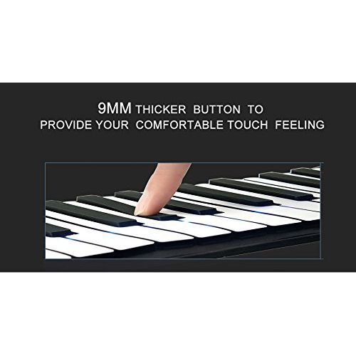  YARUIFANSEN 88 Keys Flexible Silicon Roll up Piano with MIDI & Speaker Keyboards Instrument