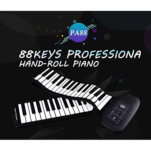  YARUIFANSEN 88 Keys Flexible Silicon Roll up Piano with MIDI & Speaker Keyboards Instrument