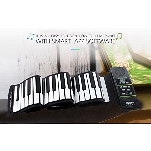  YARUIFANSEN 88 keys portable digital keyboard and sustain pedal of soft mini roll up piano