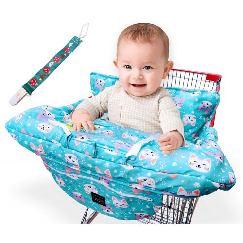  [아마존베스트]Yasmin Box Shopping Cart Covers for Baby - High Chair Cover - Thick Padded Seat Cushion - Safety...