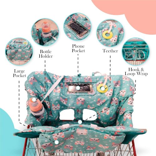  [아마존베스트]Yasmin Box Shopping Cart Covers for Baby - High Chair Cover - Thick Padded Seat Cushion - Safety...