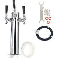 YB YaeBrew Triple Tap Faucet Stainless Steel Draft Beer Tower, 3-Inches Column - 3 Faucets