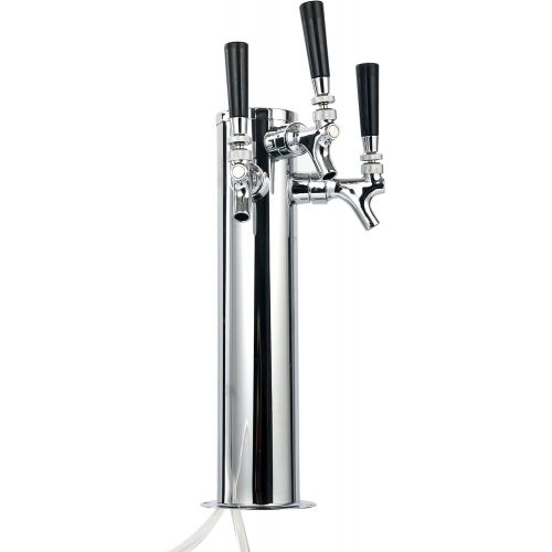  YB YaeBrew Triple Tap Faucet Stainless Steel Draft Beer Tower, 3-Inches Column - 3 Faucets