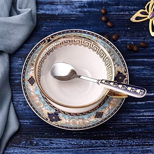  [아마존베스트]YBK Tech Euro Style Cup& Saucer Set Art Bone China Ceramic Tea Coffee Cup for Breakfast Home Kitchen