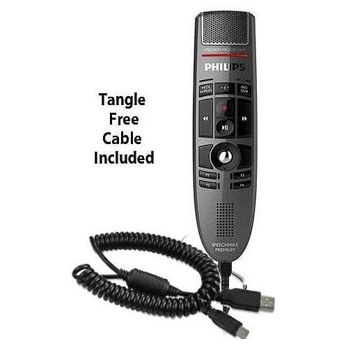  YBS Philips LFH3500-CC SpeechMike Premium USB Precision Microphone with USB Coiled Cord - Push Button Operation