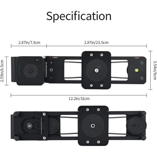  YC Onion Camera Slider Motorized 12in/30cm APP Bluetooth Control Used with Ronin-s rs2 or Zhiyun stabilizer Achieve 3-4 or 5 Axis Video Slider Dolly Track Motion Rail Made of Alumi