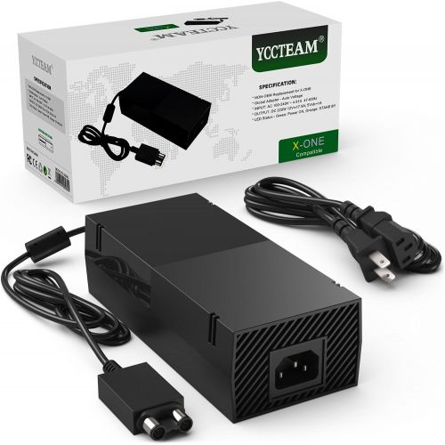  [아마존 핫딜] YCCTEAM Xbox One Power Supply Brick, [Newest Updated Version] AC Adapter Cord Replacement Charger for Xbox One with Cable 100-240V Auto Voltage, Black