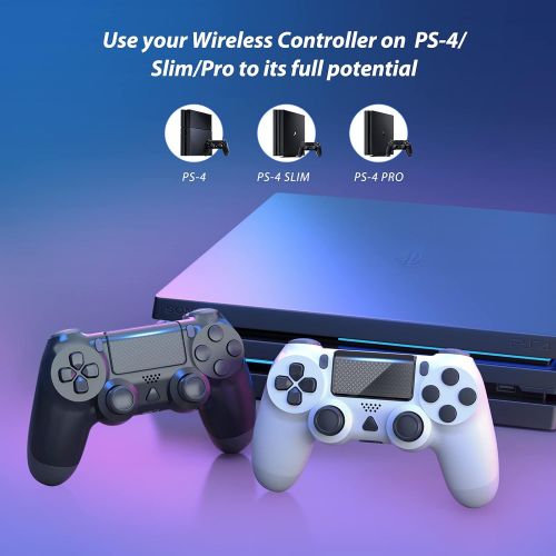  [아마존베스트]YCCTEAM Wireless Game Controller Compatible with PS4 Console/iOS 13 /Android 10 /MAC/PC (White)