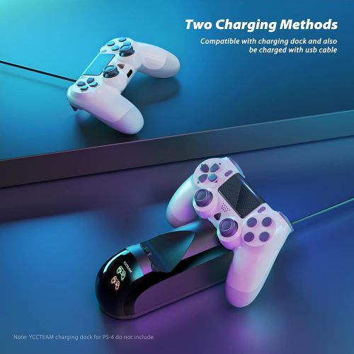  [아마존베스트]YCCTEAM Wireless Game Controller Compatible with PS4 Console/iOS 13 /Android 10 /MAC/PC (White)