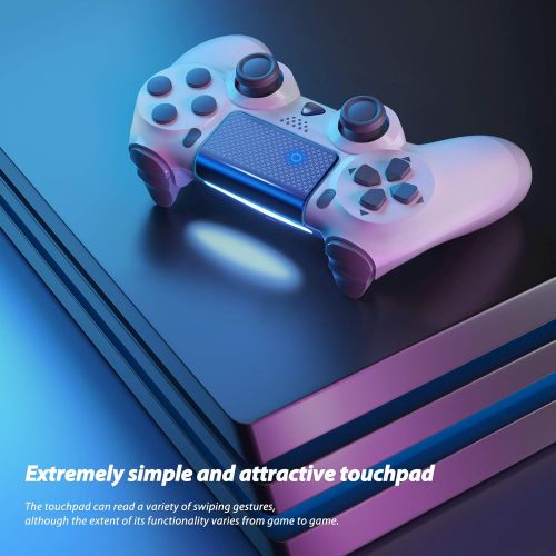  [아마존베스트]YCCTEAM Wireless Game Controller Compatible with PS4 Console/iOS 13 /Android 10 /MAC/PC (White)