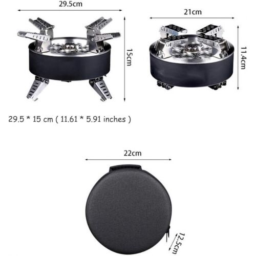  YCDJCS Outdoor Field Stove 7-Hole Burner Portable Windproof Camping Picnic Gas Stove for Backpacking Hiking Trekking BBQ with Storage Bag Camp Kitchen Backpacking & Camping Stoves,