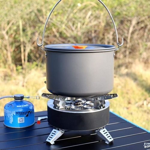  YCDJCS Outdoor Field Stove 7-Hole Burner Portable Windproof Camping Picnic Gas Stove for Backpacking Hiking Trekking BBQ with Storage Bag Camp Kitchen Backpacking & Camping Stoves,