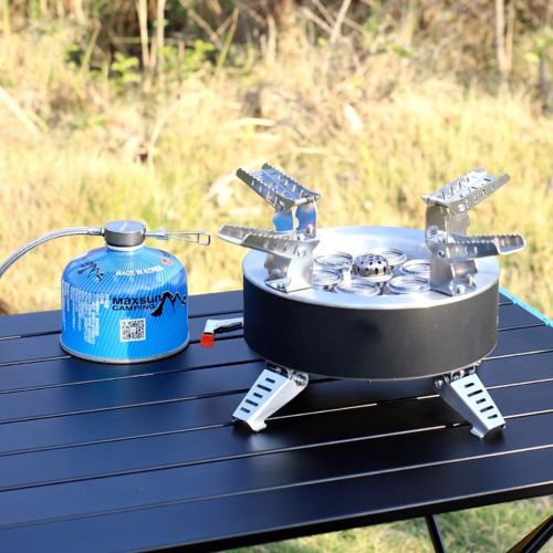  YCDJCS Outdoor Field Stove 7-Hole Burner Portable Windproof Camping Picnic Gas Stove for Backpacking Hiking Trekking BBQ with Storage Bag Camp Kitchen Backpacking & Camping Stoves,