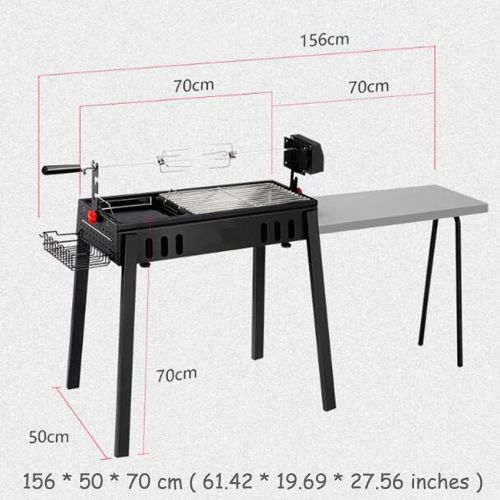  YCDJCS Barbecue Charcoal Stove Outdoor Barbecue Grill for More Than 5 People Folding Portable Household Barbecue Folding Thickening Stove Camping Grills (Color : Black, Size : 1565