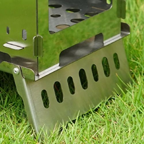  YCDJCS Outdoor Foldable Barbecue Grill Camping Windproof Portable Charcoal Firewood Lightweight Stainless Steel Barbecue Stove for Parks Beaches Wild Camping Grills