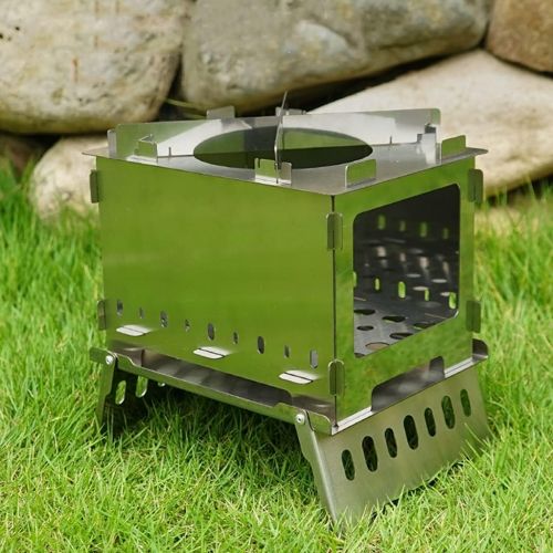  YCDJCS Outdoor Foldable Barbecue Grill Camping Windproof Portable Charcoal Firewood Lightweight Stainless Steel Barbecue Stove for Parks Beaches Wild Camping Grills