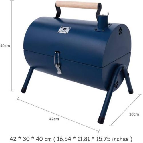  YCDJCS Charcoal Grill Household Portable Lightweight Thickened Barbecue Grill Indoor Outdoor Small Charcoal Stove for Cooking Camping Hiking Picnics Camping Grills (Color : Blue, S