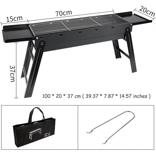  YCDJCS Outdoor Barbecue Household Charcoal Barbecue Utensils Barbecue Stove Small Smokeless Brazier Folding Portable Installation-Free Barbecue Grill Camping Grills (Color : Black,