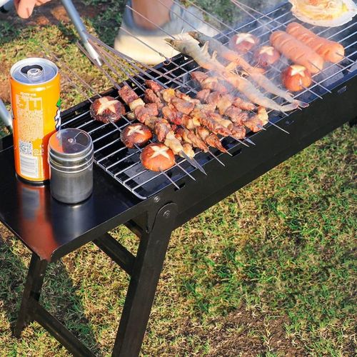  YCDJCS Outdoor Barbecue Household Charcoal Barbecue Utensils Barbecue Stove Small Smokeless Brazier Folding Portable Installation-Free Barbecue Grill Camping Grills (Color : Black,