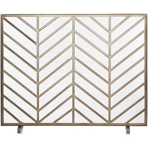  YCDJCS Fireplace Spark Protection Single Panel Iron Fireplace Screen Mesh Gold Child Safe Solid Spark Fireguard for Wood Burner Gas Stove Fire Fireplaces Accessories ( Color : Gold , Size