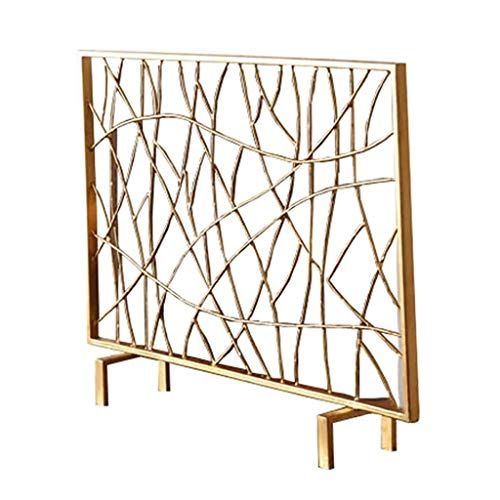  YCDJCS Heavy Duty Wrought Iron Fireplace Screen Gold Sparks Guard Decor Safety Fire Place Guard for Wood and Coal Firing Stoves Grills Fireplaces Accessories (Color : Gold, Size :