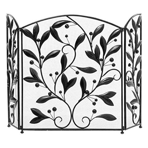  YCDJCS Fire Panel Spark 3 Panel Fireplace Screen Iron Black Security Safety Panel Guard Cover for Wood and Coal Firing Stoves Grills Fireplaces Accessories (Color : Black, Size : 6