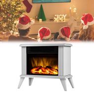 YCRD Electric Fireplace Stove Heater with Log Wood Burner Effect with Fire Flame Effect, Freestanding Portable, Overheat Protection, 2 Heat Settings for Indoor Space Heater