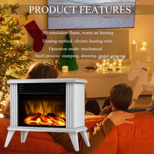  YCRD Electric Fireplace Stove Heater with Log Wood Burner Effect with Fire Flame Effect, Freestanding Portable, Overheat Protection, 2 Heat Settings for Indoor Space Heater