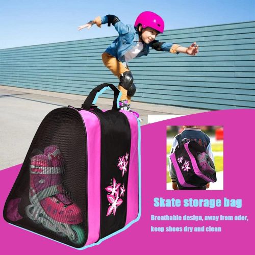  YCRRVAE Roller skating bag, breathable unisex, carrying bag, adjustable shoulder strap, storage bag, skates or inline roller accessories