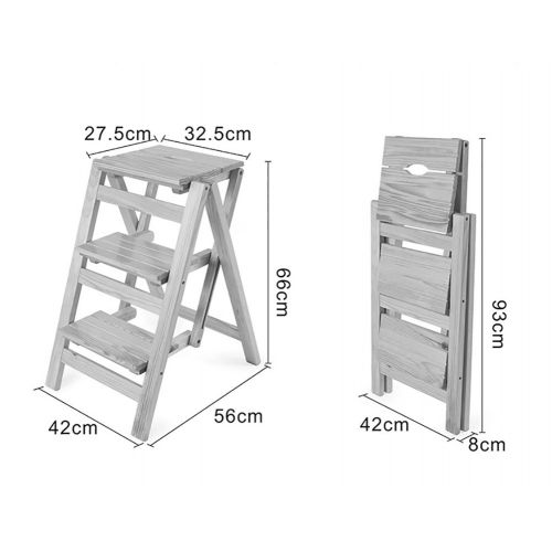  YD-Step stool Wooden Folding Stepladder Wood Folding Step Stool Adults & Kids Kitchen Ladders Small Foot Stools Portable Shoe Bench/Flower Rack /&