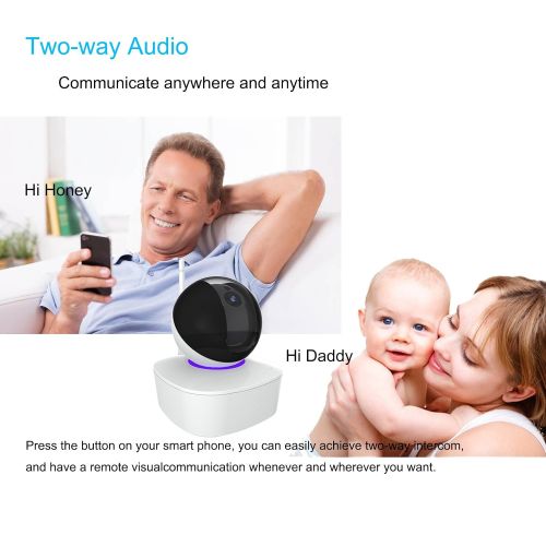  YD-road 1080P Wifi Security Camera, Indoor Dome Surveillance Cams PTZ Wireless IP camera, Remote Home Monitoring Systems, Two Way Audio, Night Vision for BabyPetDoggieCatNanny Monitor
