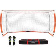 Soccer Goal for Backyard | Portable Soccer Goal Net Collapsible Metal Base | Easy Setup | Portable Net for All Ages| 1 Pair Shin Guards+ 1 Goal + 1 Carry Bag | Size 6x4FT or 12x6F