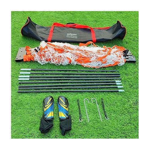  Soccer Goal for Backyard | Portable Soccer Goal Net Collapsible Metal Base | Easy Setup | Portable Net for All Ages| 1 Pair Shin Guards+ 1 Goal + 1 Carry Bag | Size 6x4FT or 12x6F