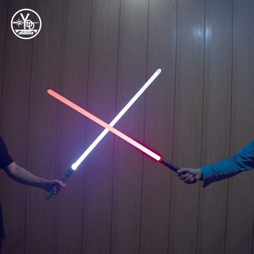  YDD LED Light Saber Force FX Lightsaber with Sound and Light, Metal Hilt, Star Wars Toy for Kids (Silver Hilt Iceblue Blade)