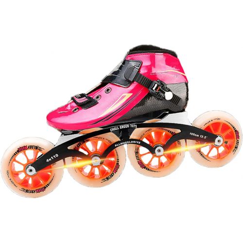  YDHNB Outdoor Speed Skating Shoes Roller Skates Carbon Fiber Inline Skate Shoes 3 Wheels Skates for Adult Men and Women 4 Wheels